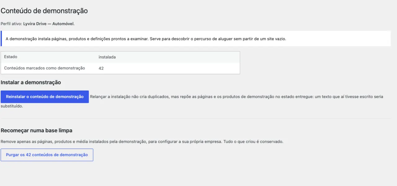 A demonstração: instalá-la, conservá-la, retirá-la