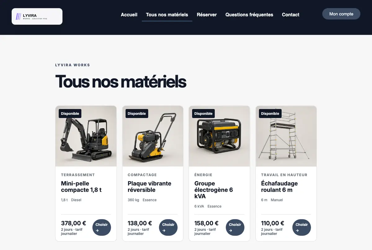 Le matériel, avec ses capacités