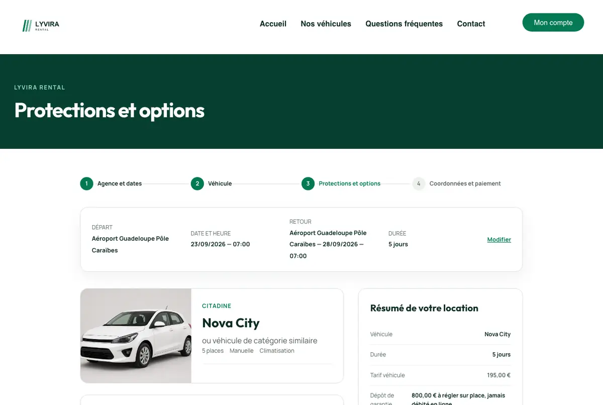 Protections et options, prix recalculé