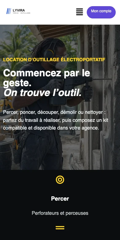 Aperçu sur mobile du thème Lyvira Tools