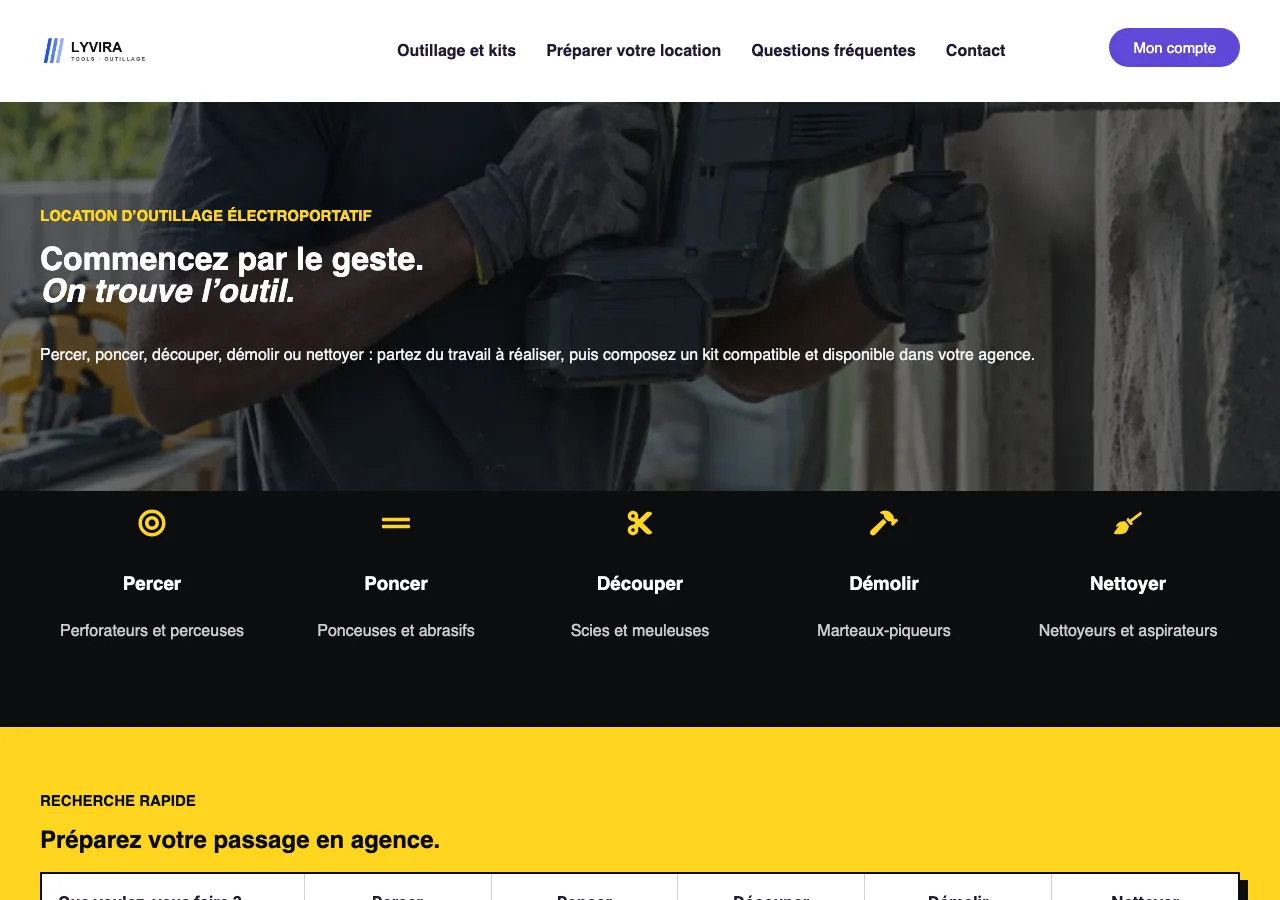 Aperçu sur ordinateur du thème Lyvira Tools